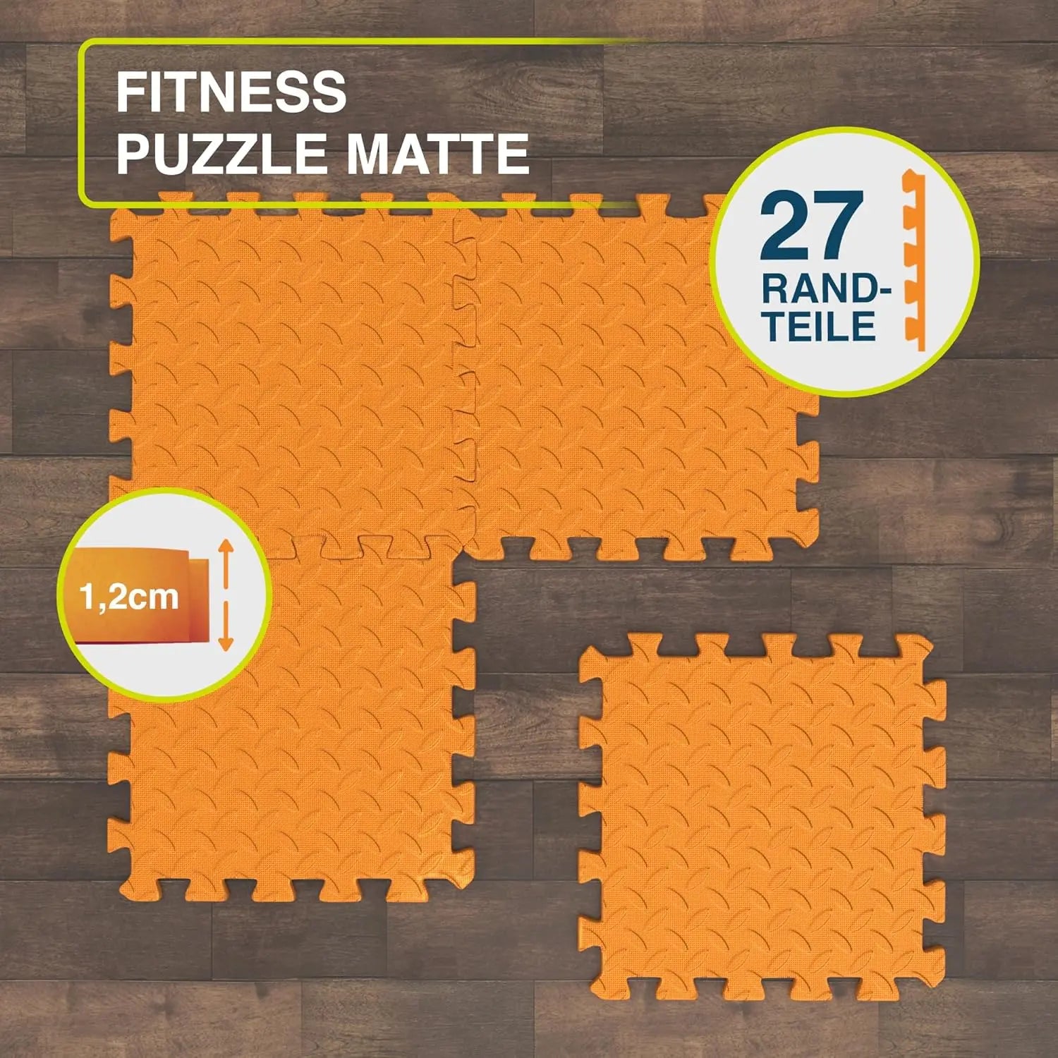Fitness Bodenmatte EVA 1,5 m² Orange ForeverMyself
