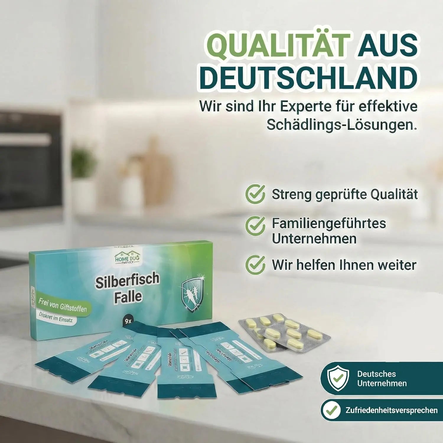 Silberfischfalle, 9 Stück – giftfreie Klebefalle
