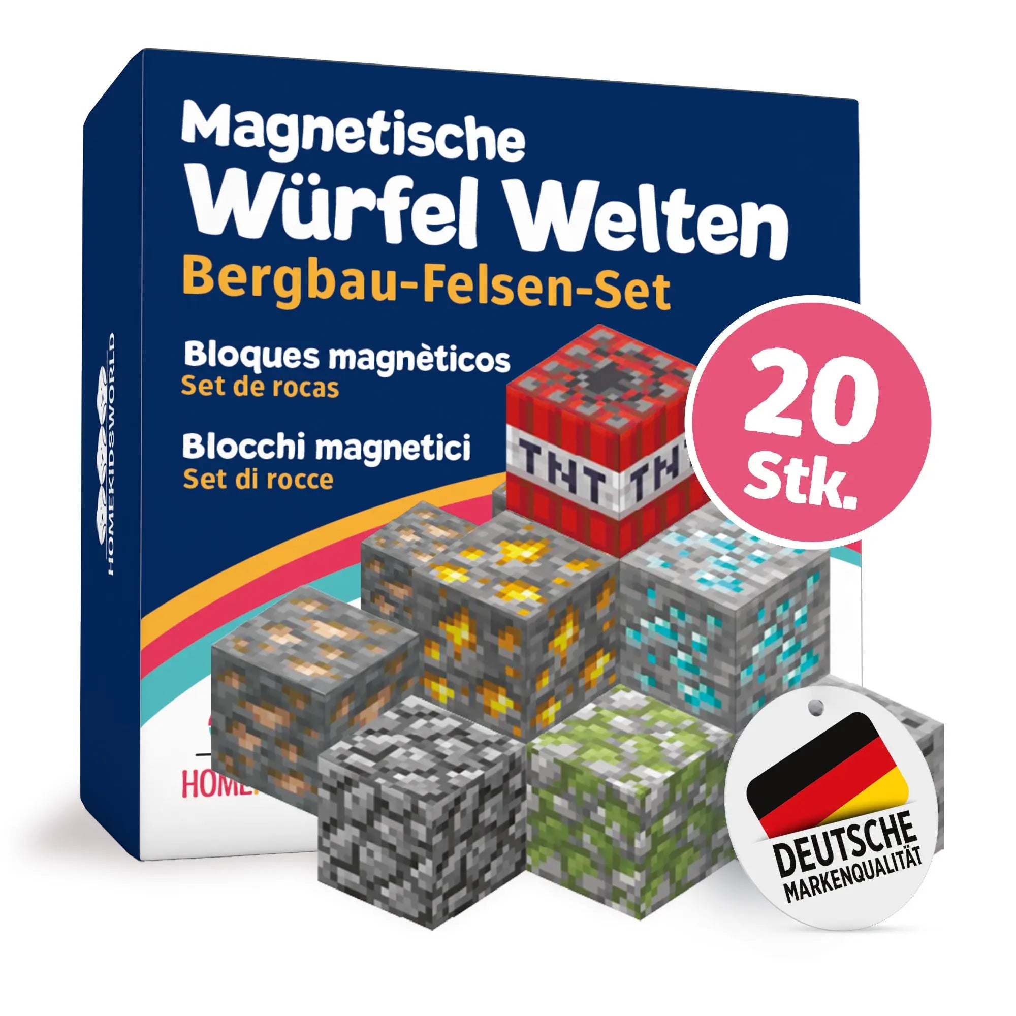 Magnetische Bausteine Bergbau Felsen AddOn 20 Teile HomeKidsWorld