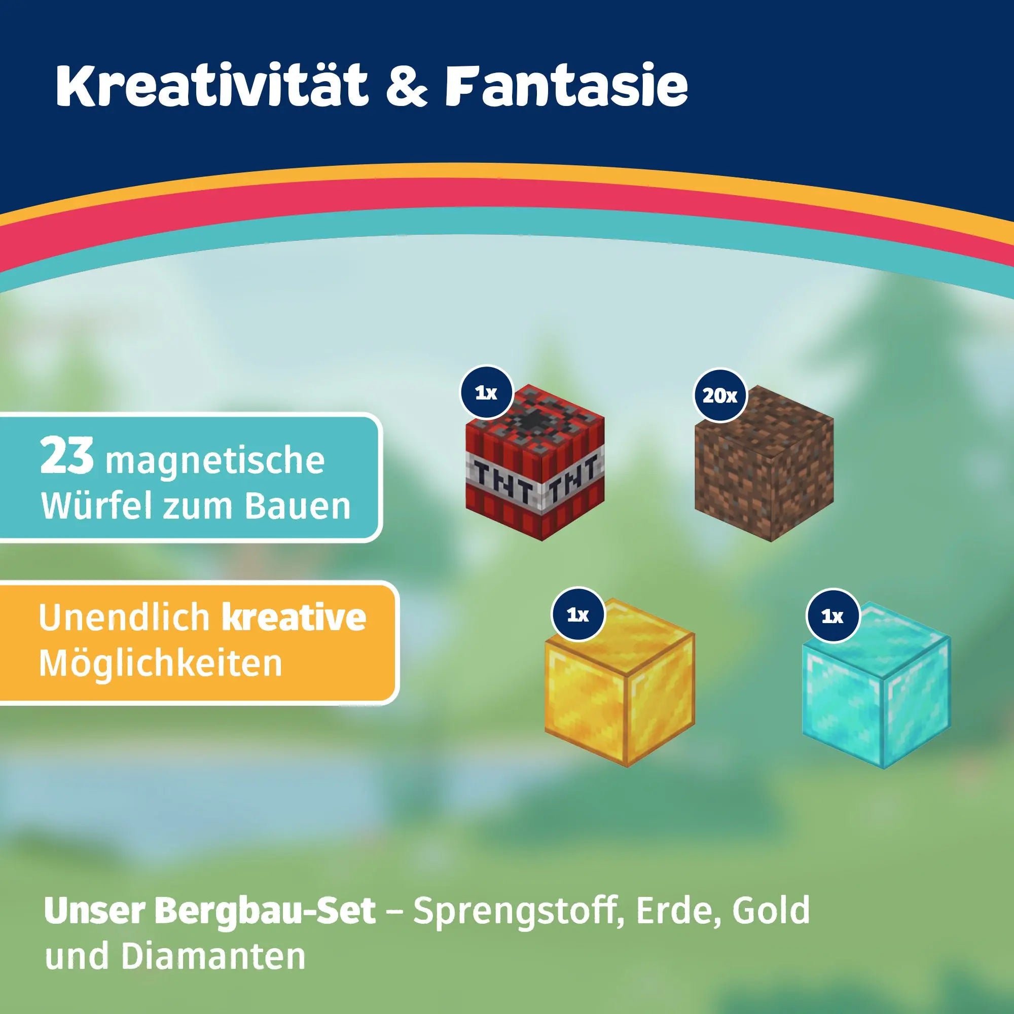 Magnetische Bausteine Bergbau AddOn 23 Teile HomeKidsWorld