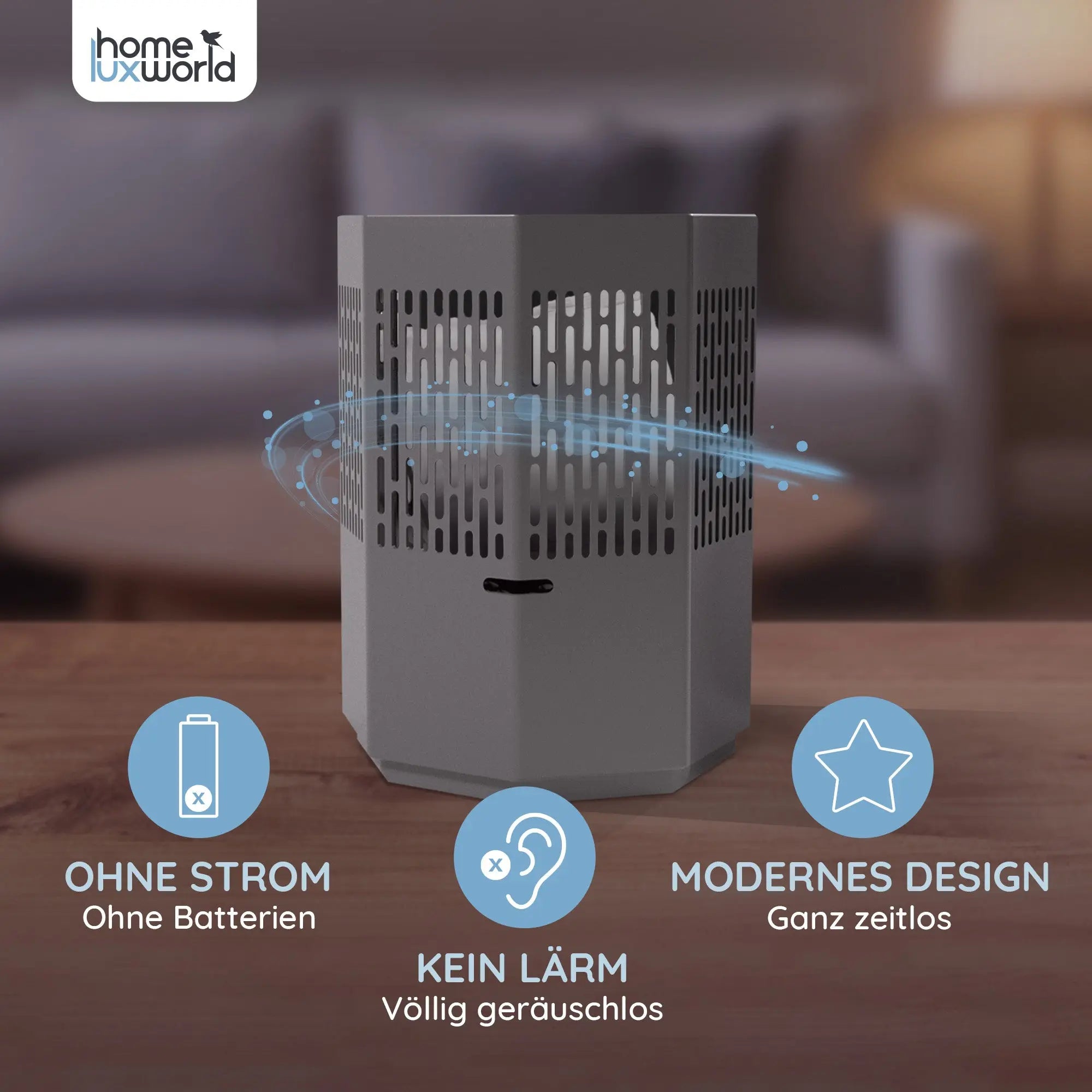 Luftentfeuchter ohne Strom Dunkelgrau inkl. 680 g Nachfüllpack