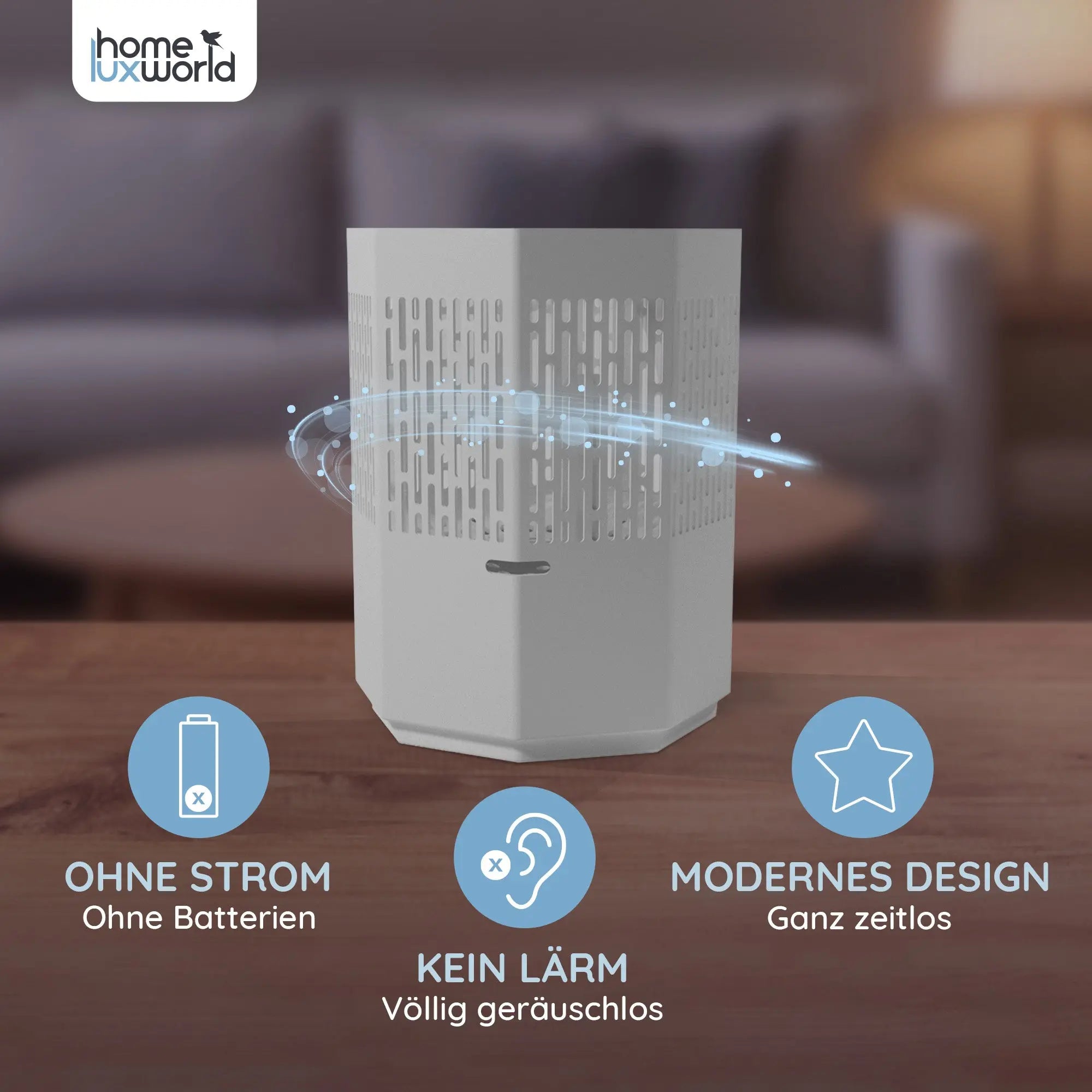 Luftentfeuchter ohne Strom Hellgrau inkl. 680 g Nachfüllpack
