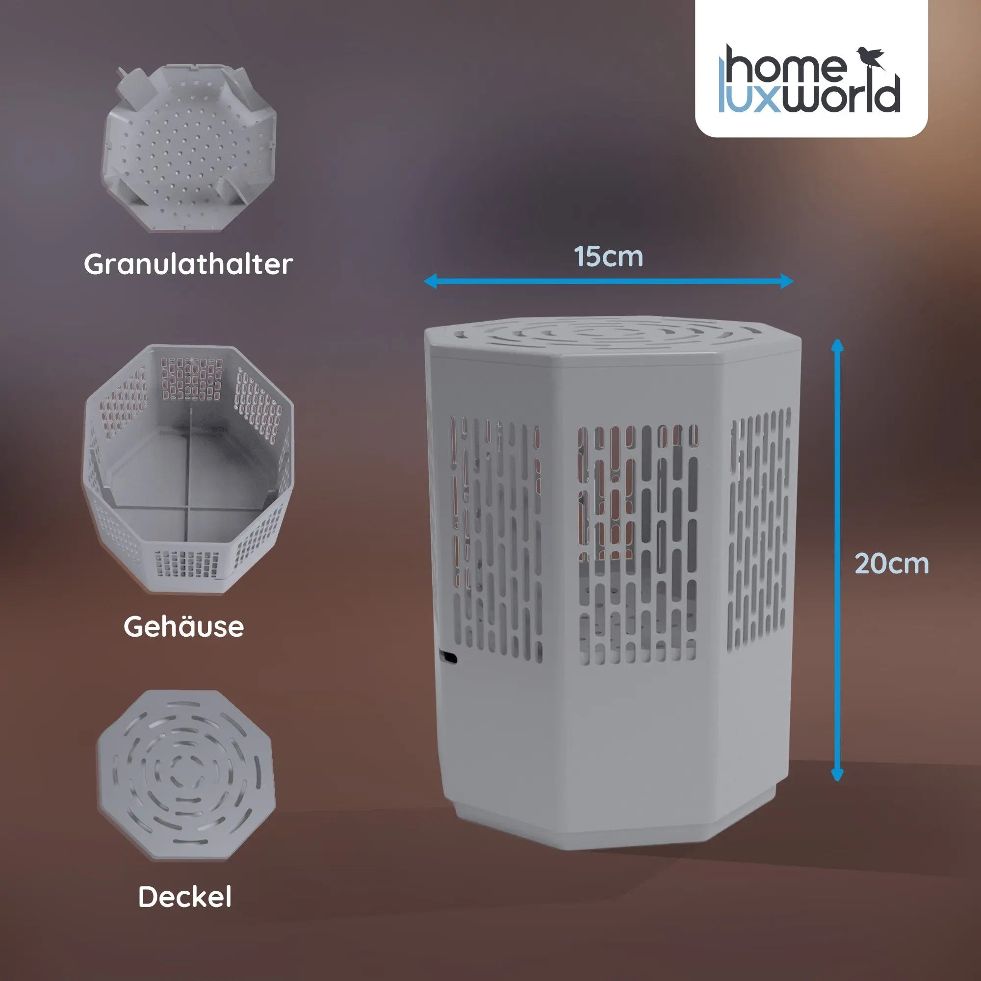 Luftentfeuchter ohne Strom Hellgrau inkl. 680 g Nachfüllpack