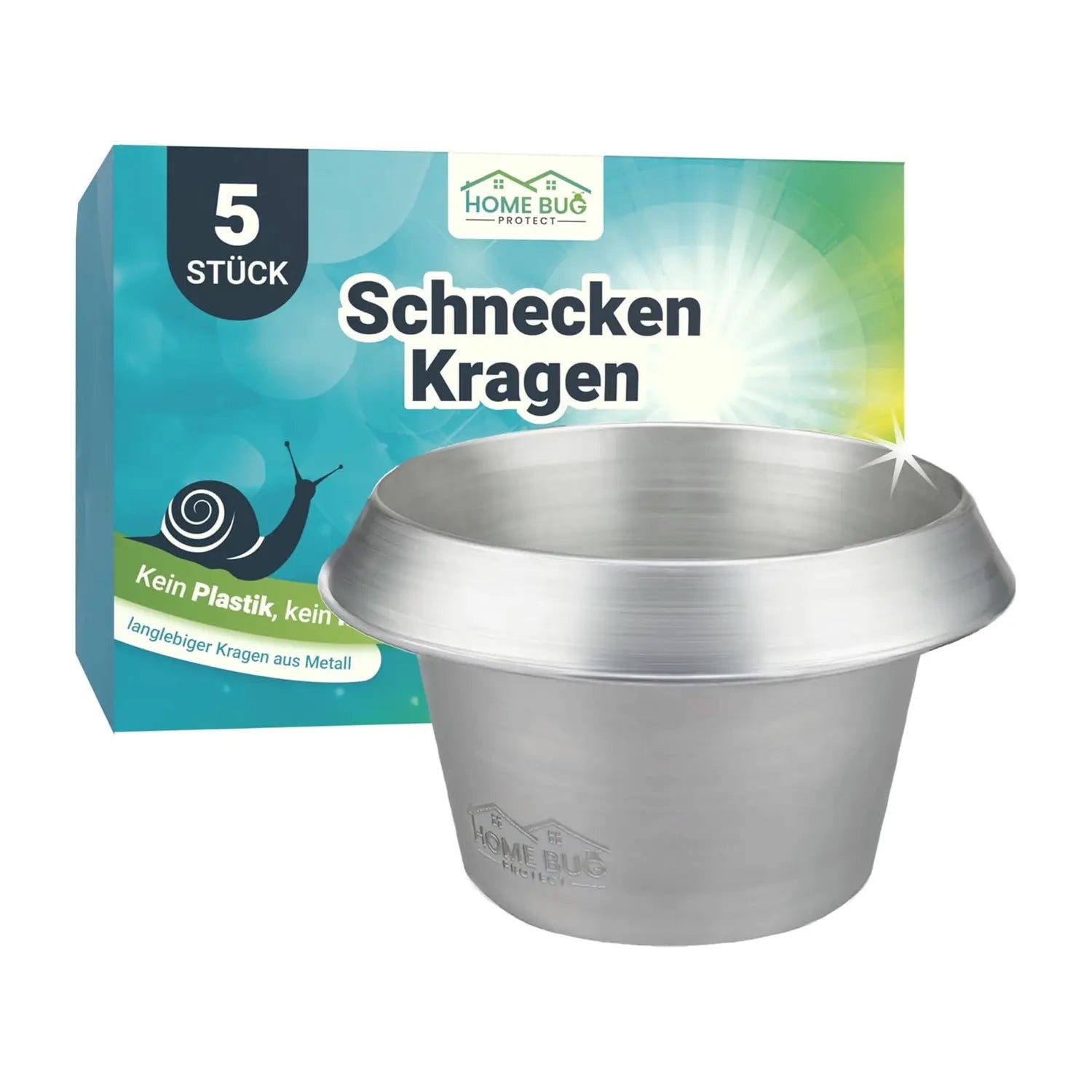 Wiederverwendbarer Schneckenkragen aus Metall HomeBugProtect