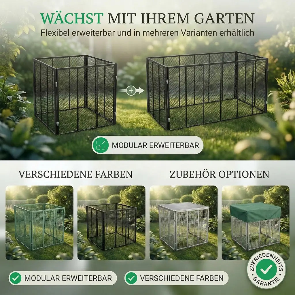 Garten Komposter Metall 750 Liter Schwarz