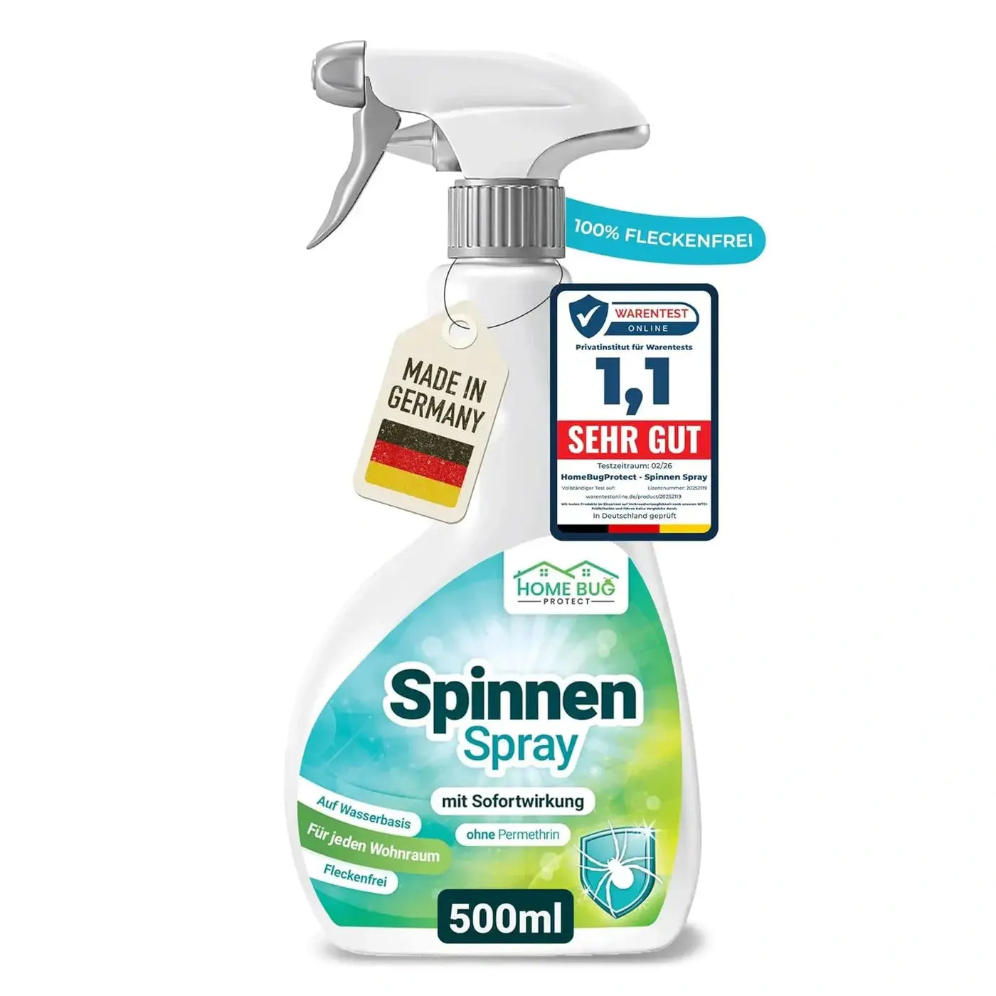 Spinnen Spray für Wohnung, Balkon & Garten - 500ml Sprühflasche