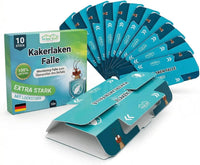 Schabenfalle/Kakerlakenfalle [10 Stück] - 100% giftfreie Starke Monitoring-Klebefalle - Kakerlakenfalle zur Befallsermittlung von Küchen-Schaben & Kakerlaken in der Wohnung