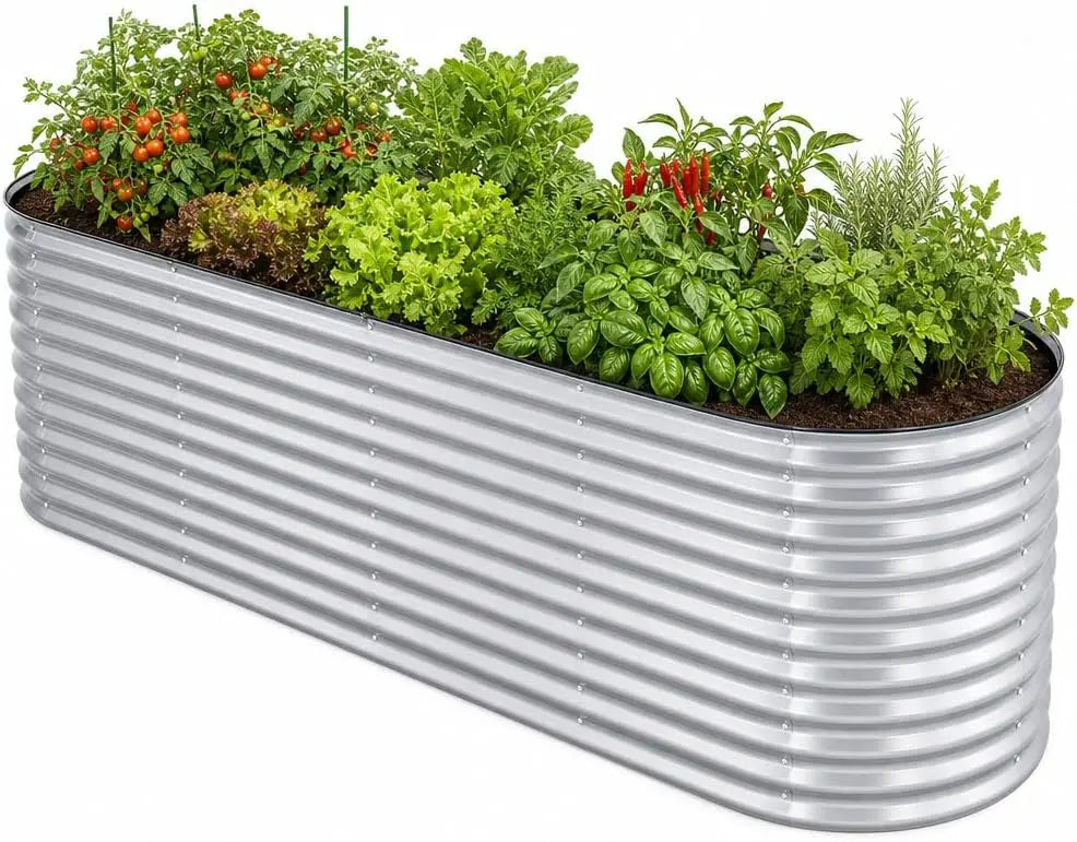 Hochbeet Metall 240 x 80 x 80 cm Silber