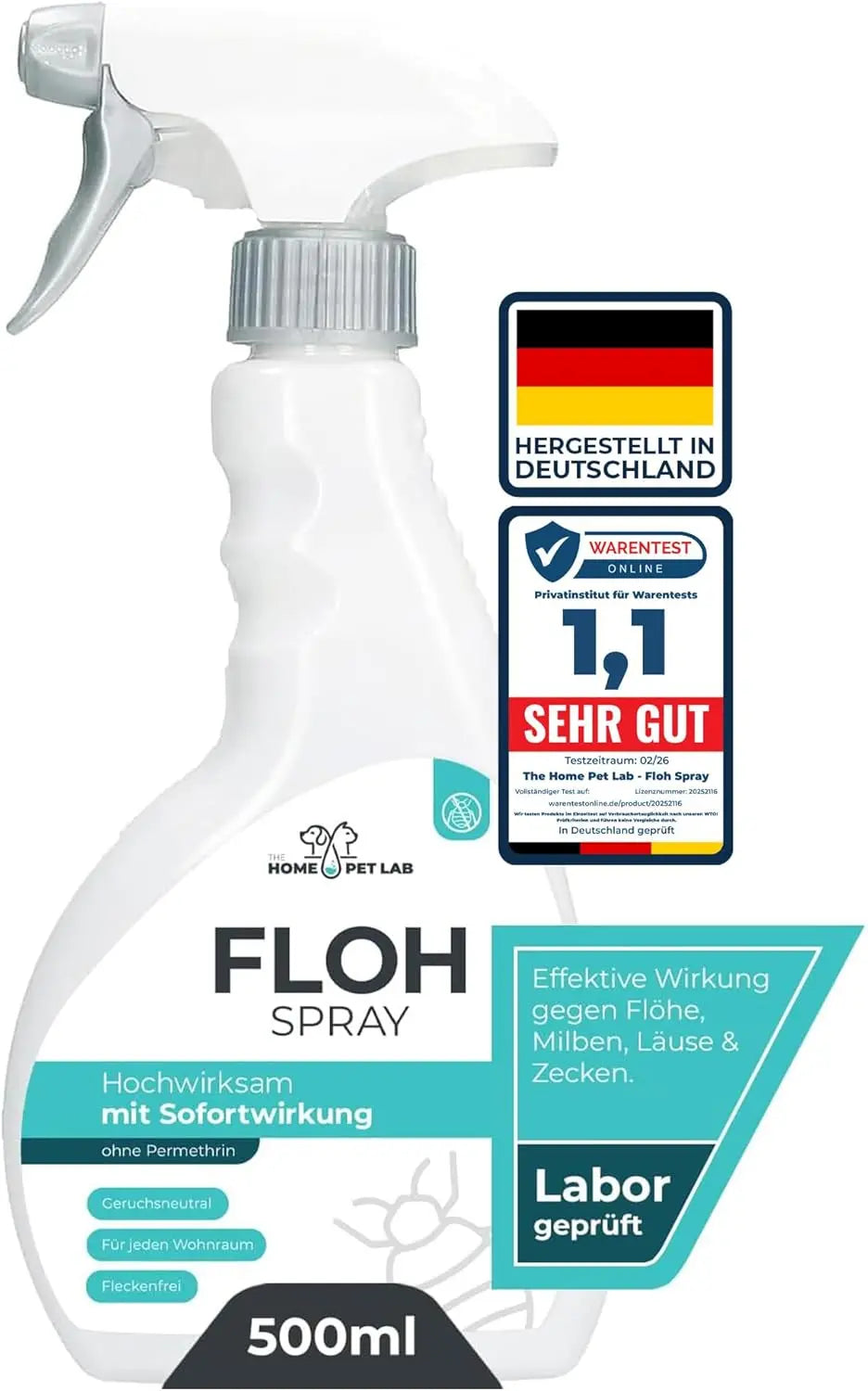 Floh Spray für Wohnung und Möbel - 500ml Sprühflasche