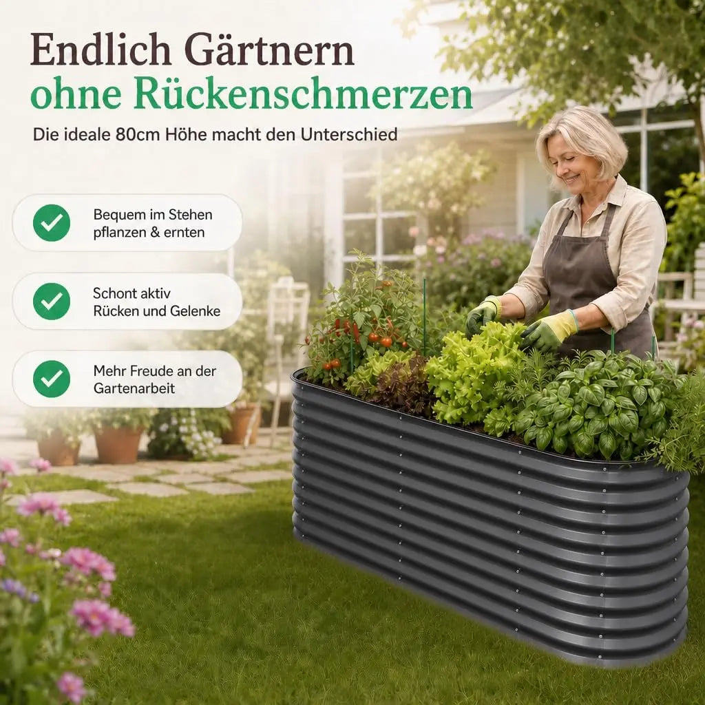 Hochbeet Metall 160 x 80 x 80 cm Anthrazit