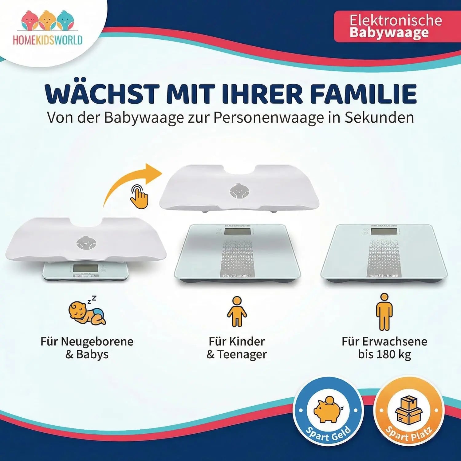 Kombi-Waage Baby & Erwachsene – digital & präzise