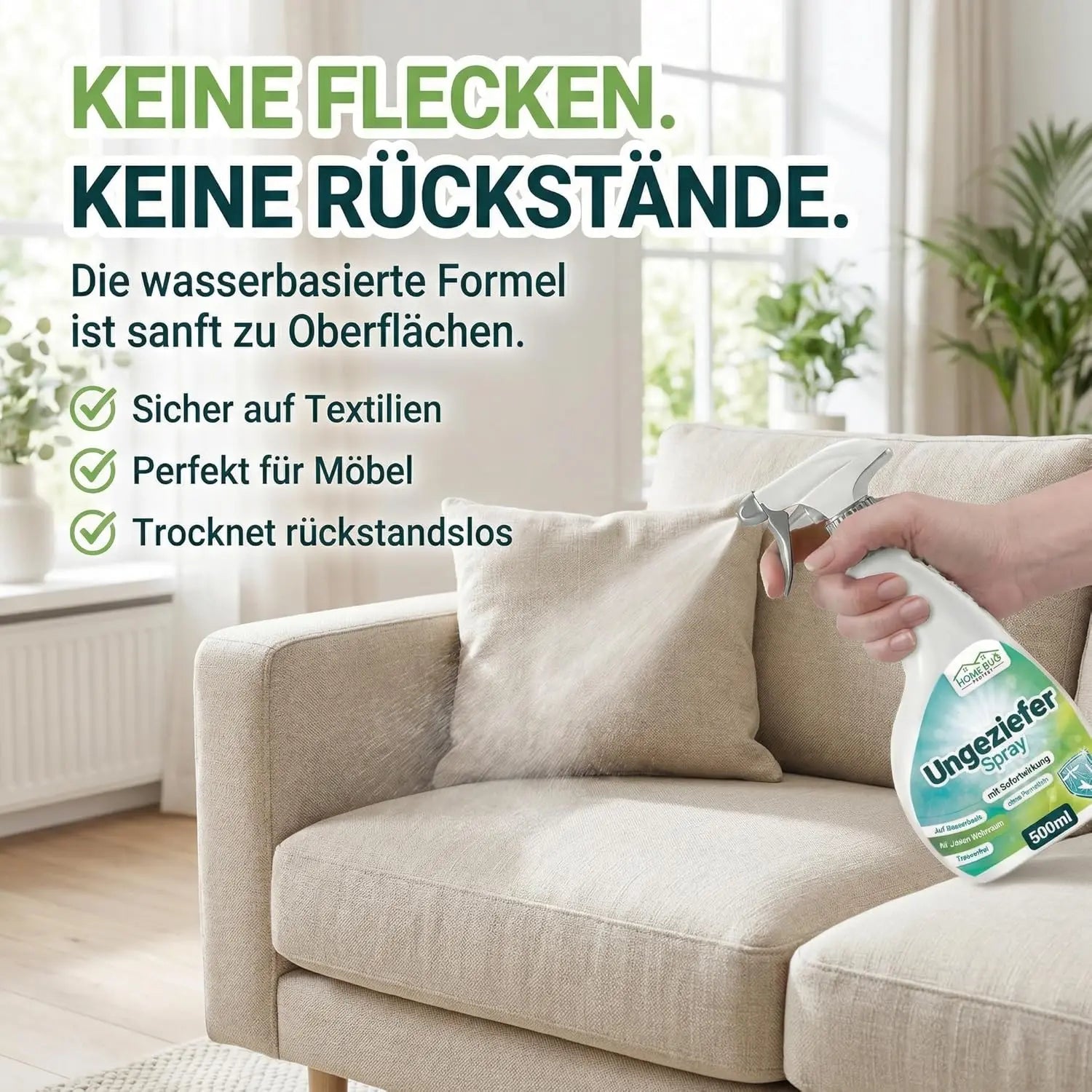 Ungeziefer Spray gegen Insekten im Haushalt - 500ml Sprühflasche