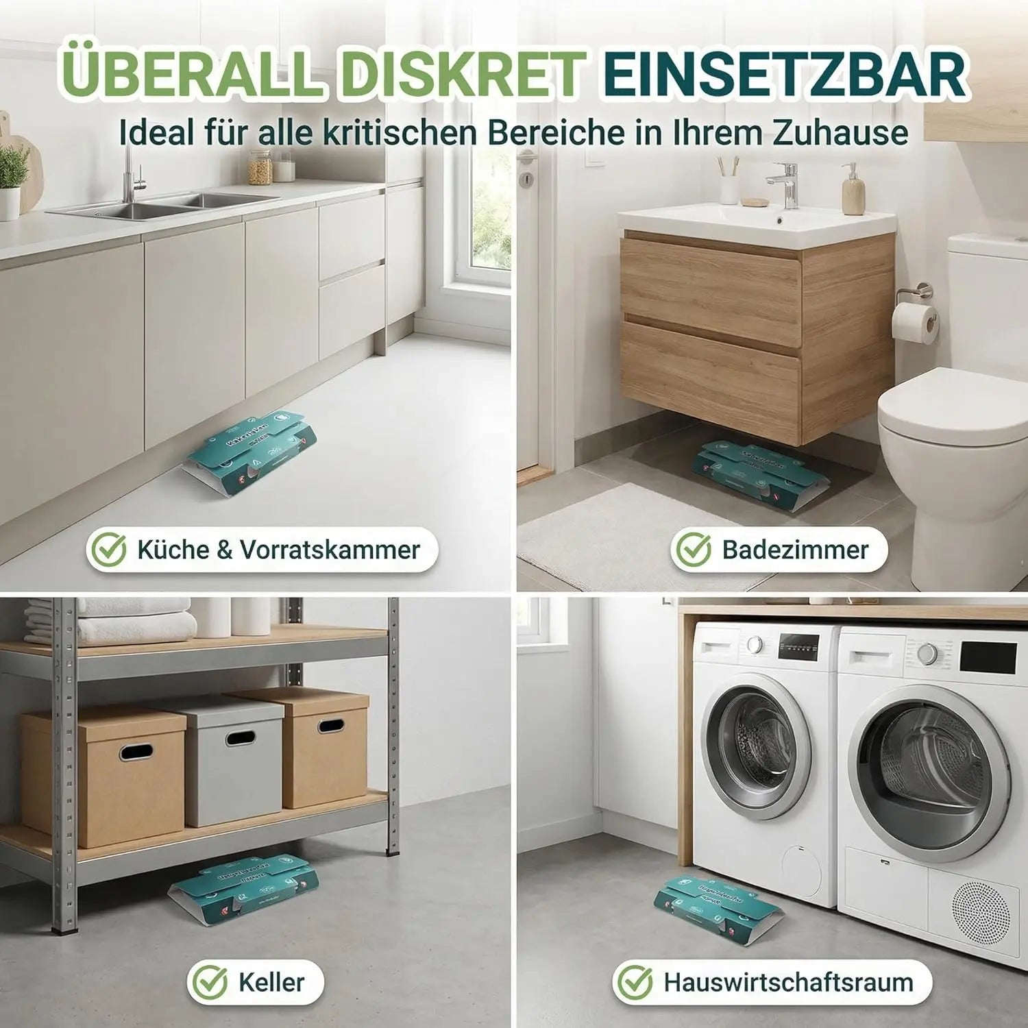 Schabenfalle/Kakerlakenfalle [10 Stück] - 100% giftfreie Starke Monitoring-Klebefalle - Kakerlakenfalle zur Befallsermittlung von Küchen-Schaben & Kakerlaken in der Wohnung