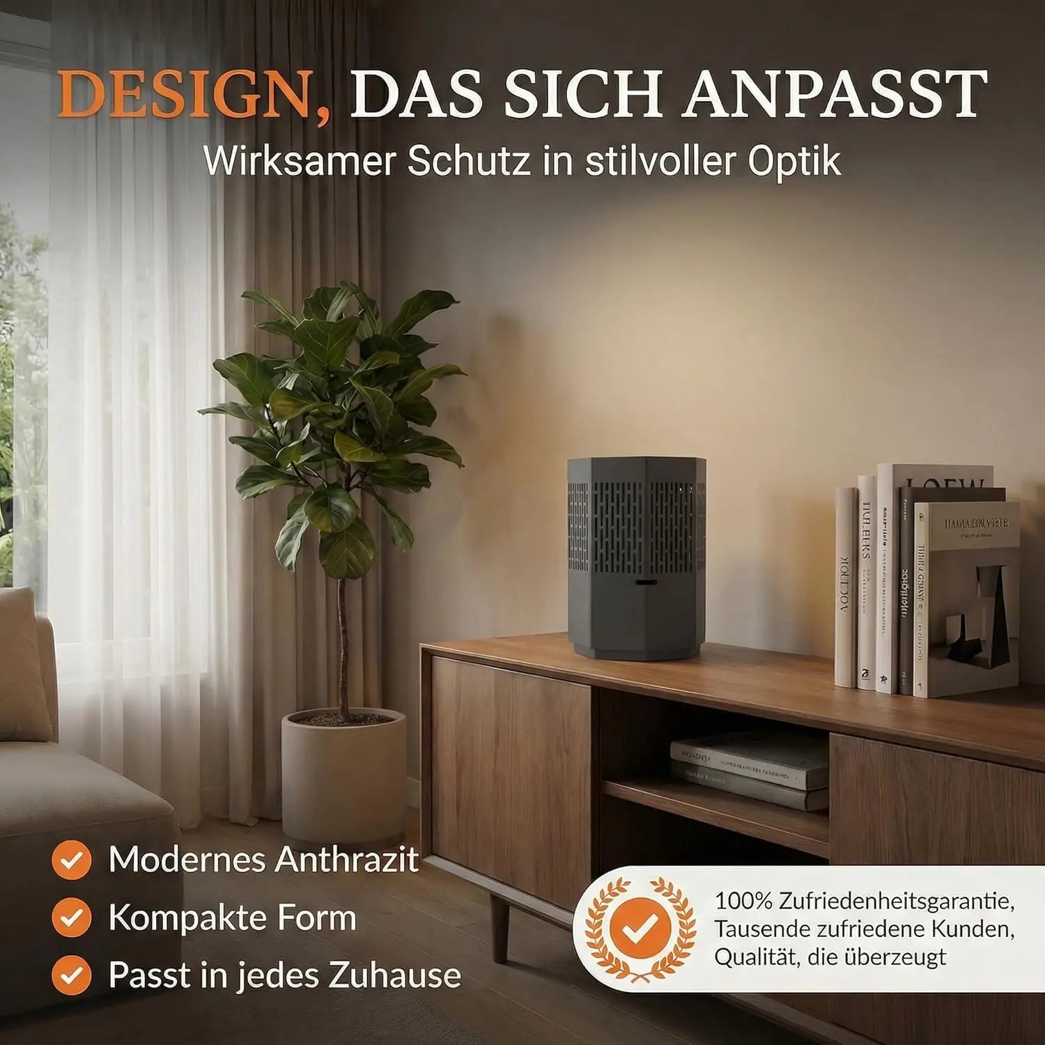 Luftentfeuchter ohne Strom Dunkelgrau inkl. 680 g Nachfüllpack