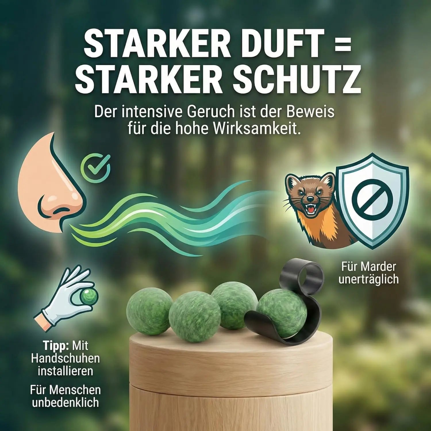 Marderschreck Duftkugeln 2er Set fürs Auto
