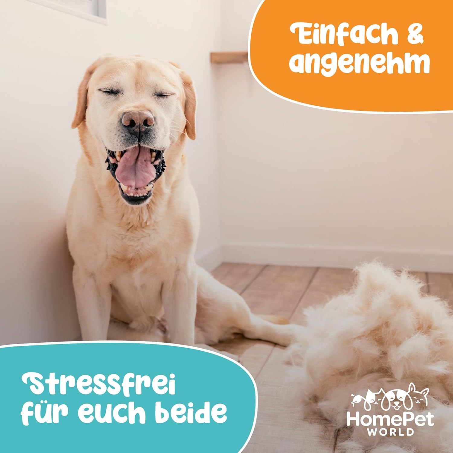 Bürste für Langhaar & Unterwolle aus Buchenholz