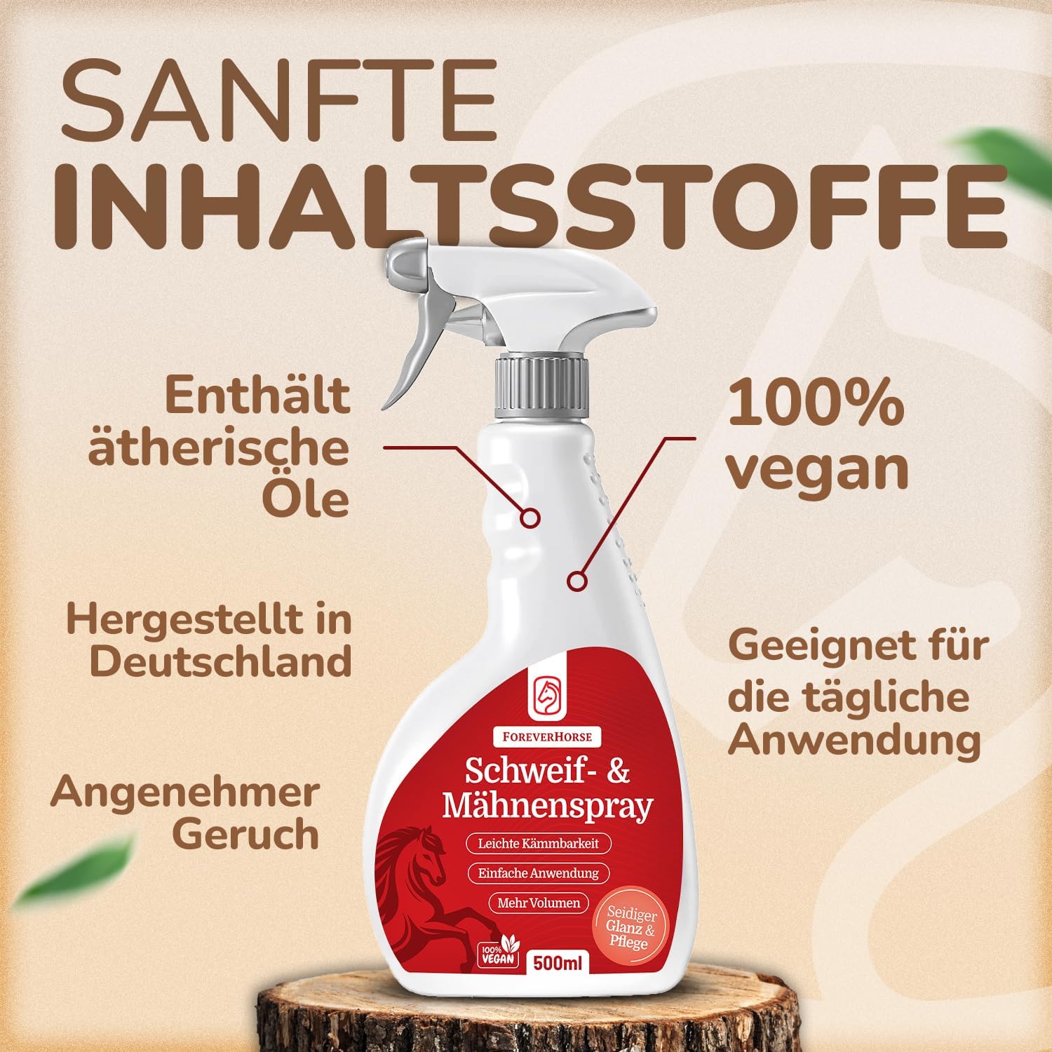 Schweif und Mähnenspray 500ml – für leichte Pflege
