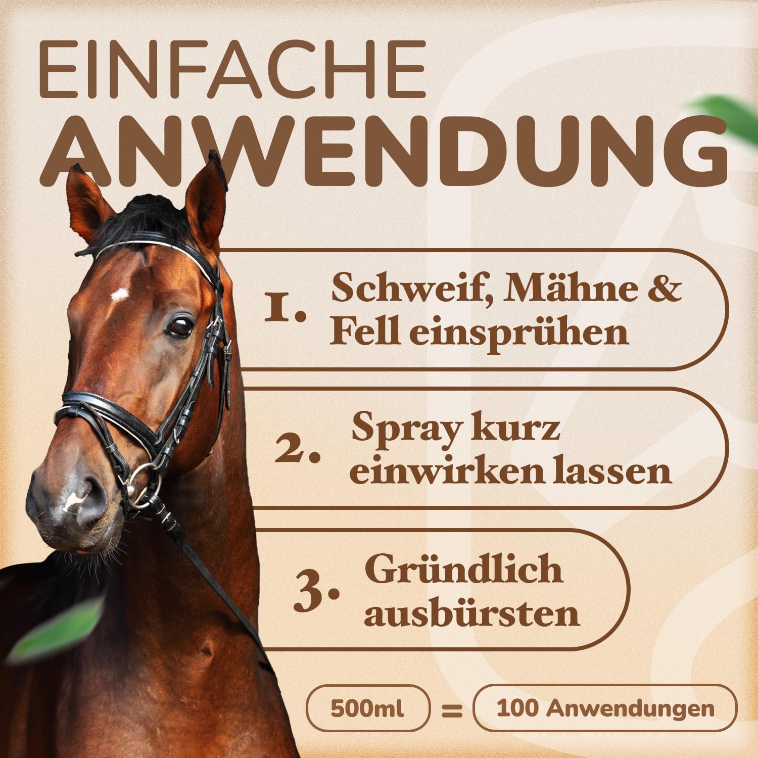 Schweif und Mähnenspray 500ml – für leichte Pflege