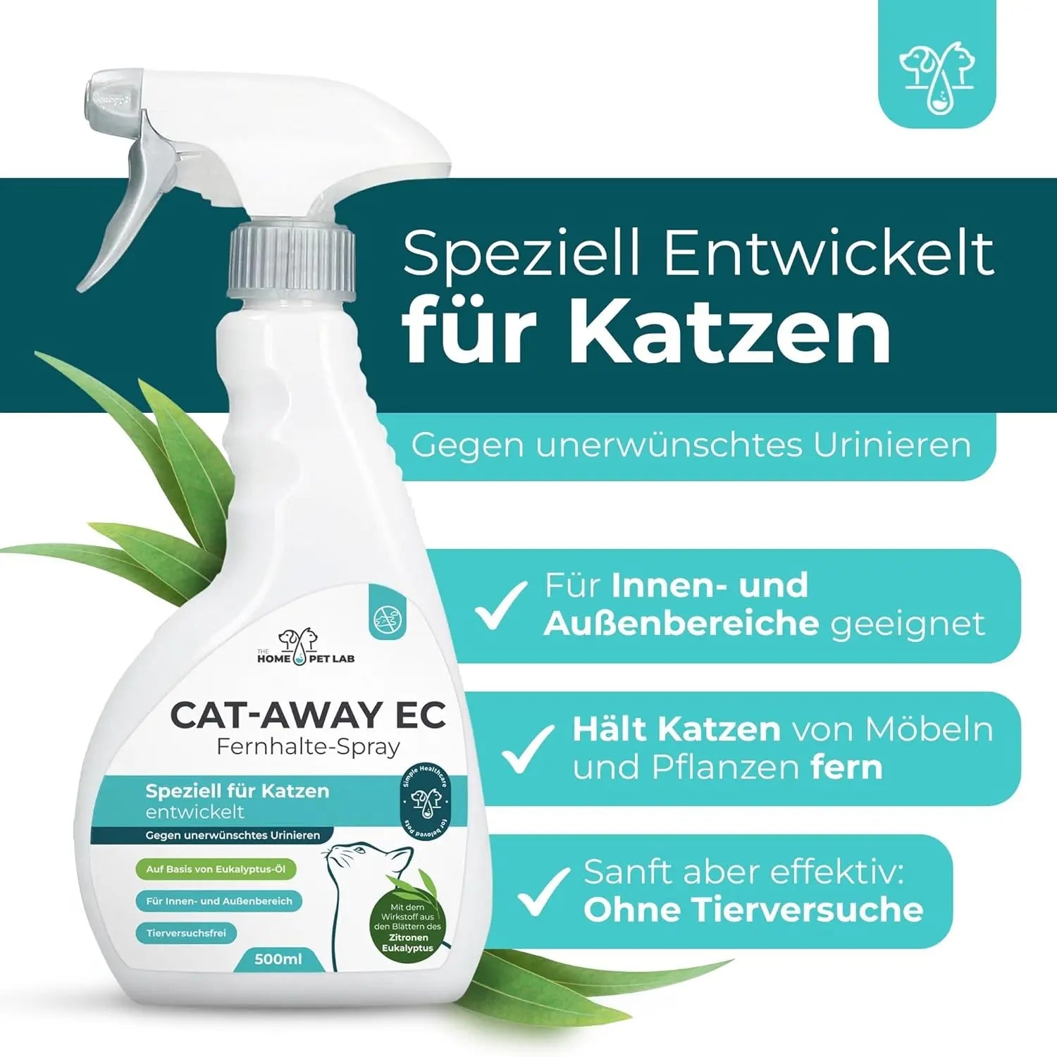Katzenabwehrspray Cat-Away mit EC-Öl 500ml HomePetLab