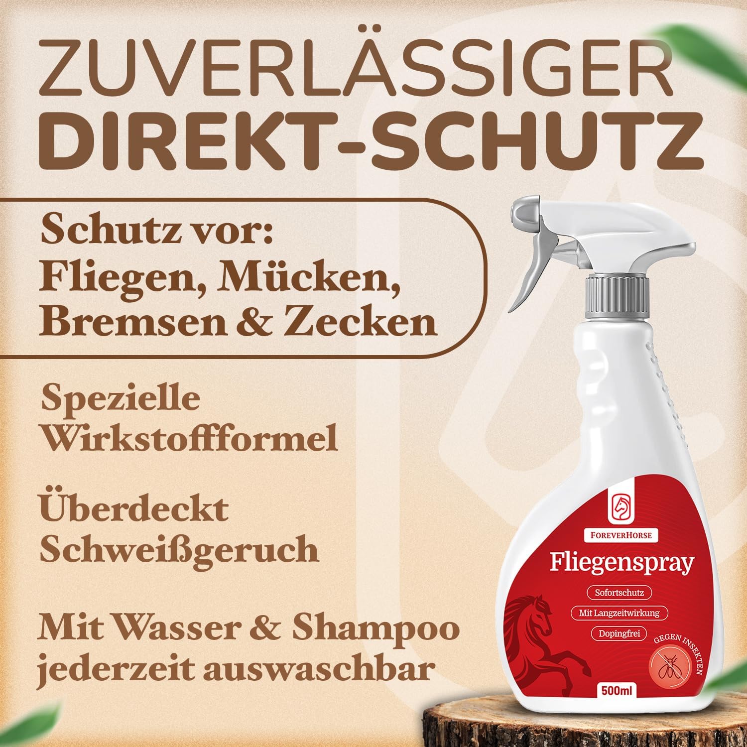 Fliegenspray Pferd 500ml – gegen Mücken & Bremsen