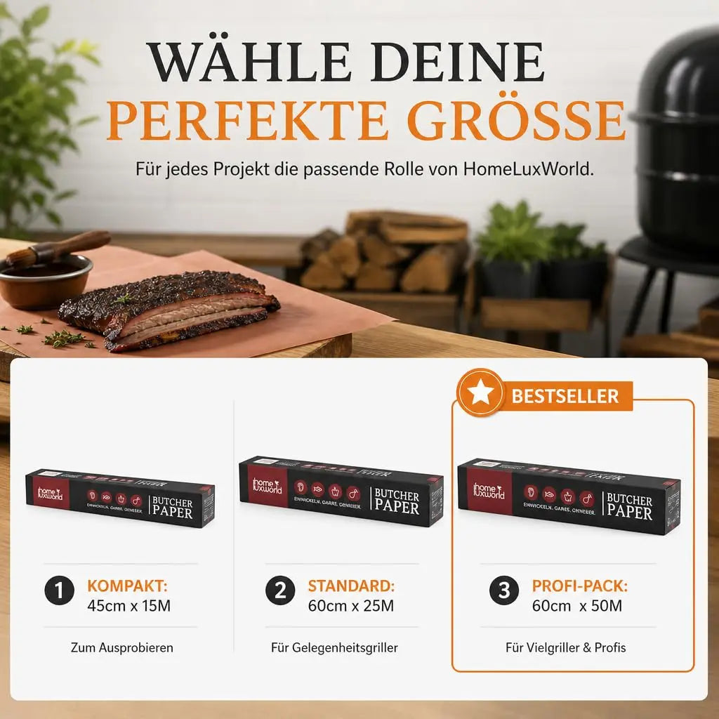 Butcher Paper rot unbeschichtet 60 cm x 50 m HomeLuxWorld