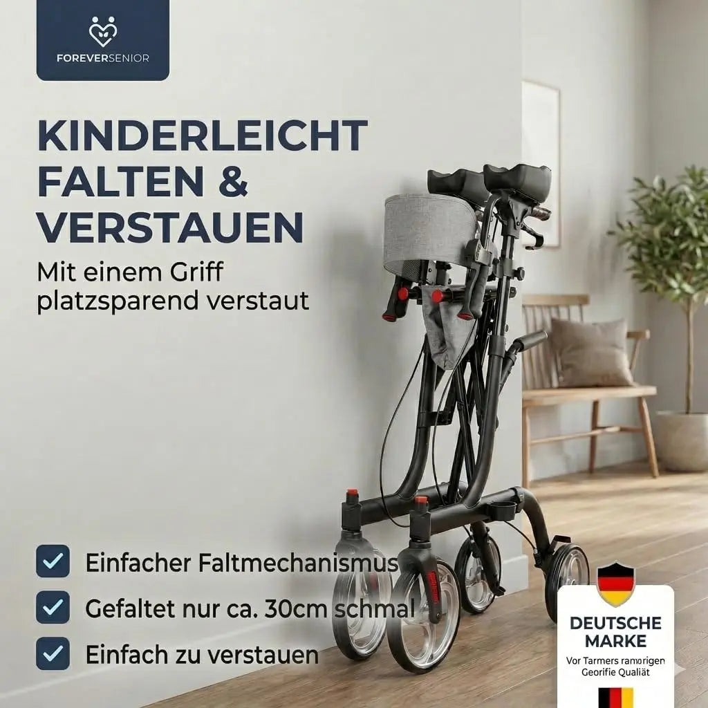 Arthritis-Rollator mit gepolsterten Unterarmstützen