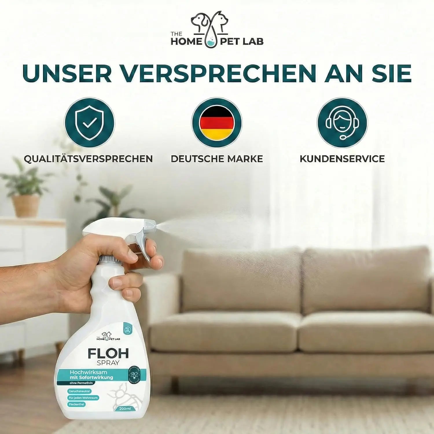 Floh Spray für Wohnung und Möbel - 500ml Sprühflasche