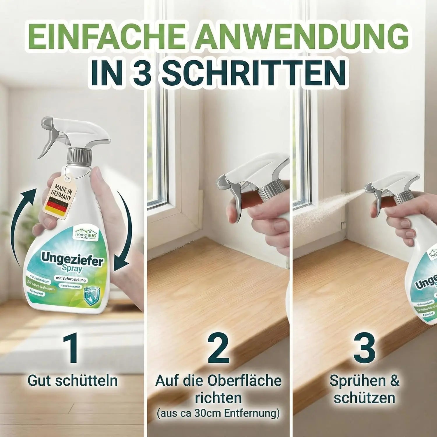 Ungeziefer Spray gegen Insekten im Haushalt - 500ml Sprühflasche