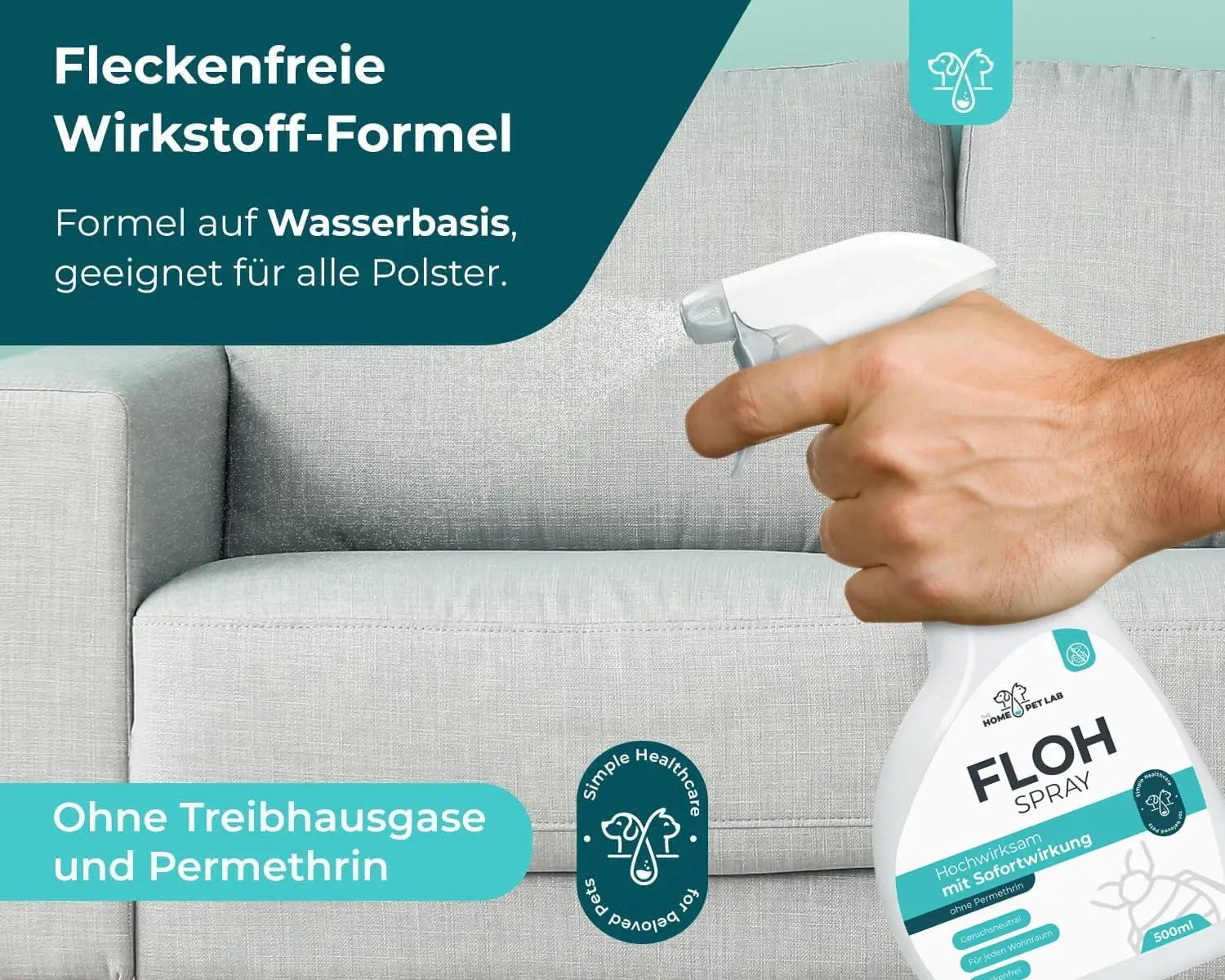 Floh Spray für Wohnung und Möbel 500ml HomePetLab