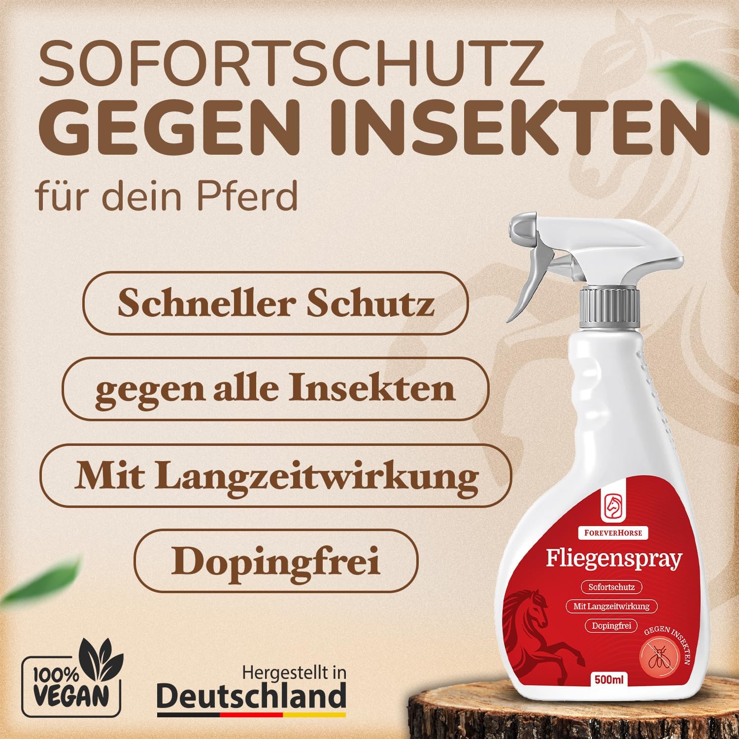 Fliegenspray Pferd 500ml – gegen Mücken & Bremsen