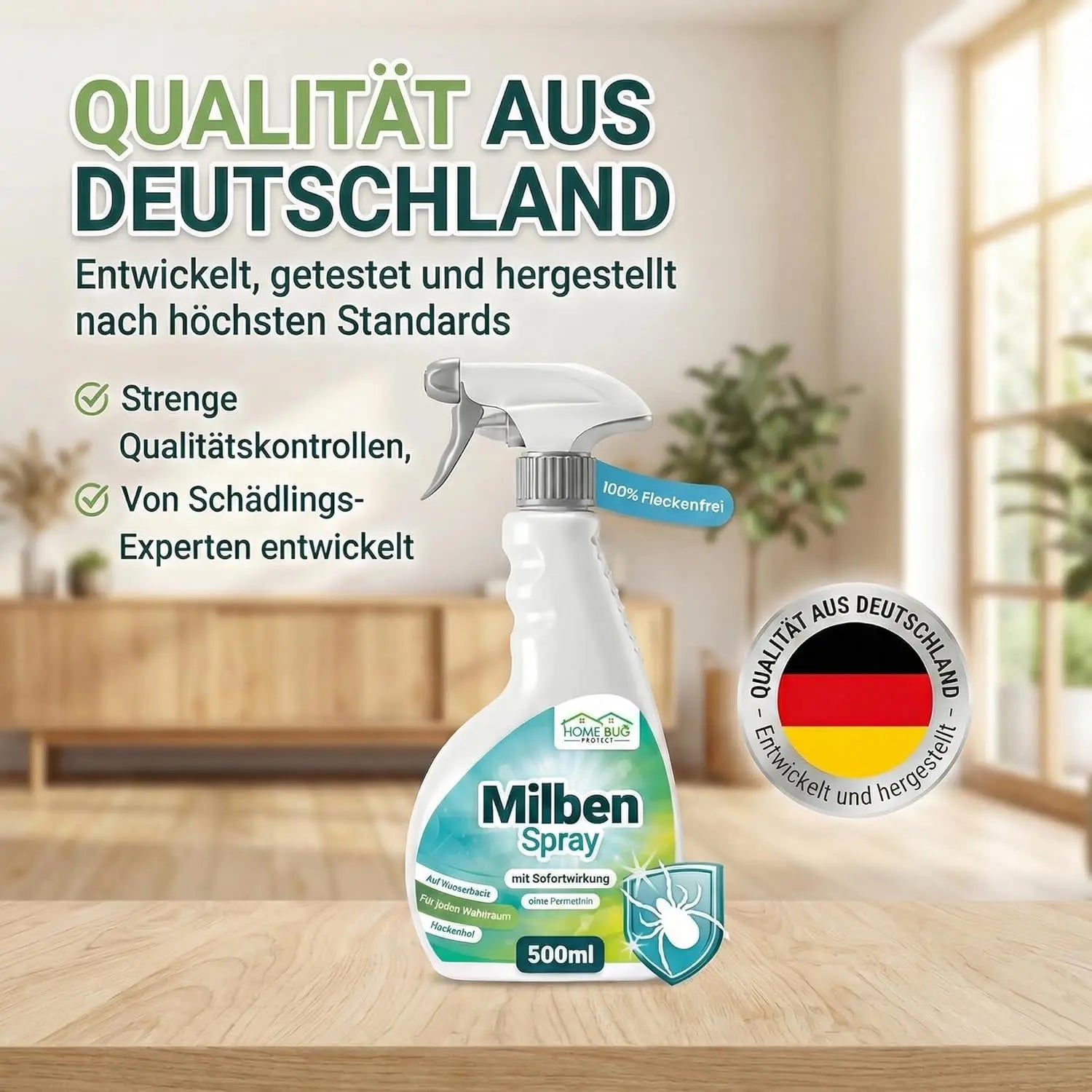 Milben Spray für Matratzen & Textilien - 500ml Sprühflasche
