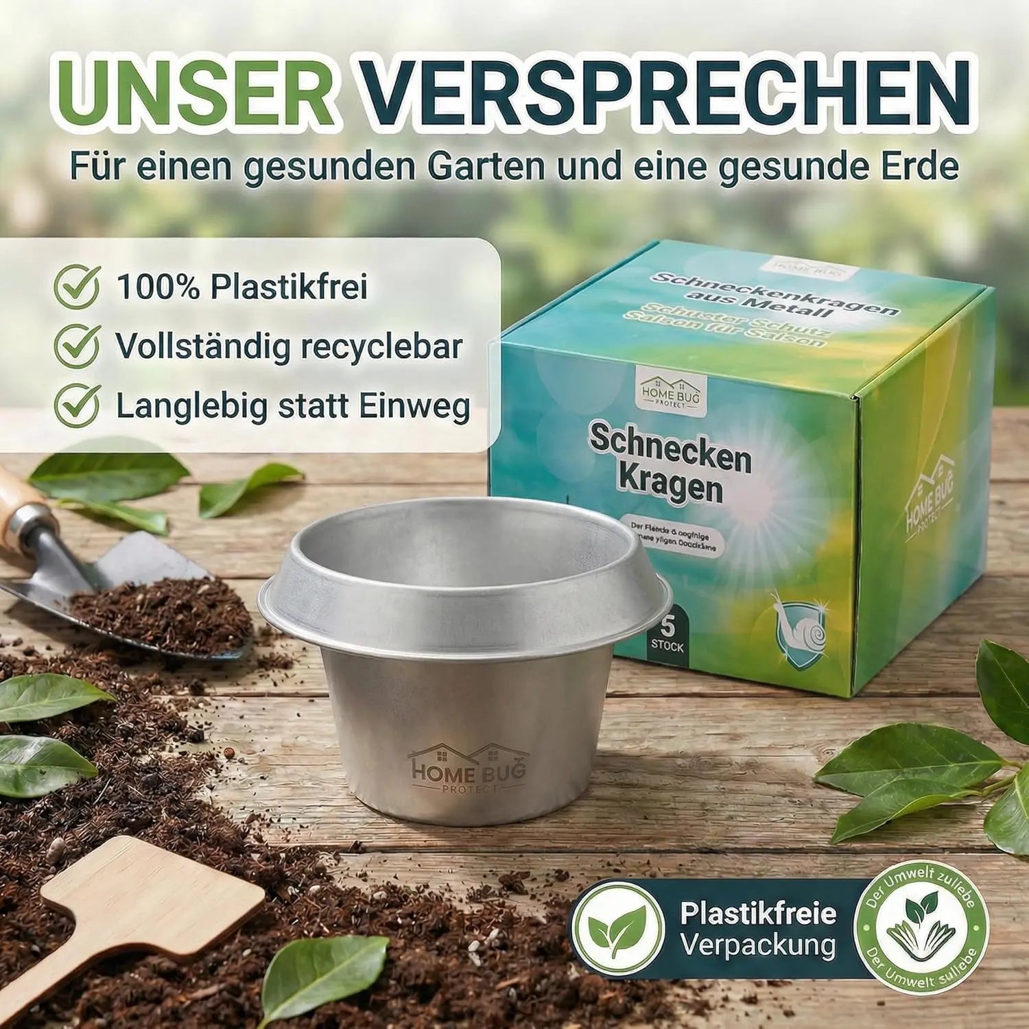 Wiederverwendbarer Schneckenkragen aus Metall
