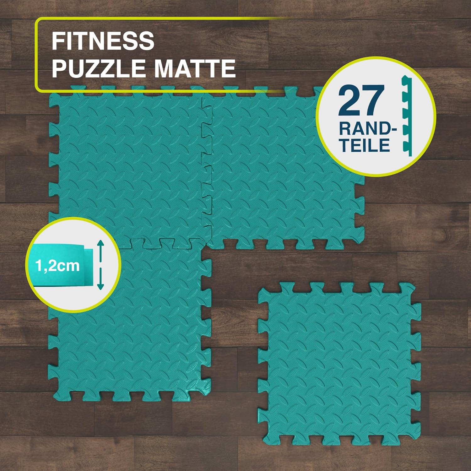 Bunte Fitness Bodenmatte 1,5m² – EVA & rutschfest für vielseitiges Training und Workout