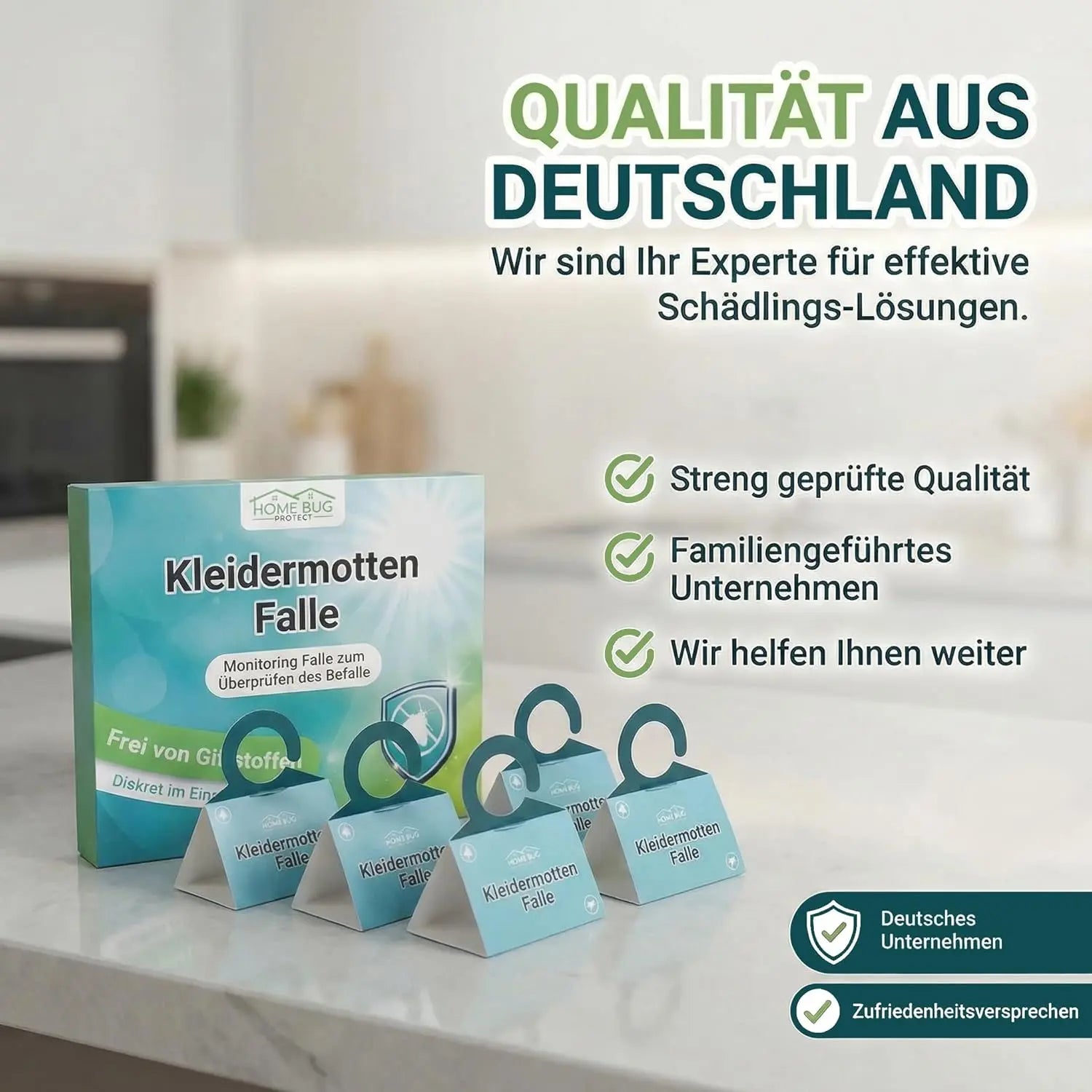 Kleidermottenfalle [6 Stück] - 100% giftfreie Starke Monitoring-Klebefalle - effektiver Mottenschutz für Kleiderschrank- Mottenfalle gegen Motten