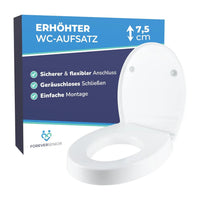 Toilettensitzerhöhung 7,5 cm mit Absenkautomatik