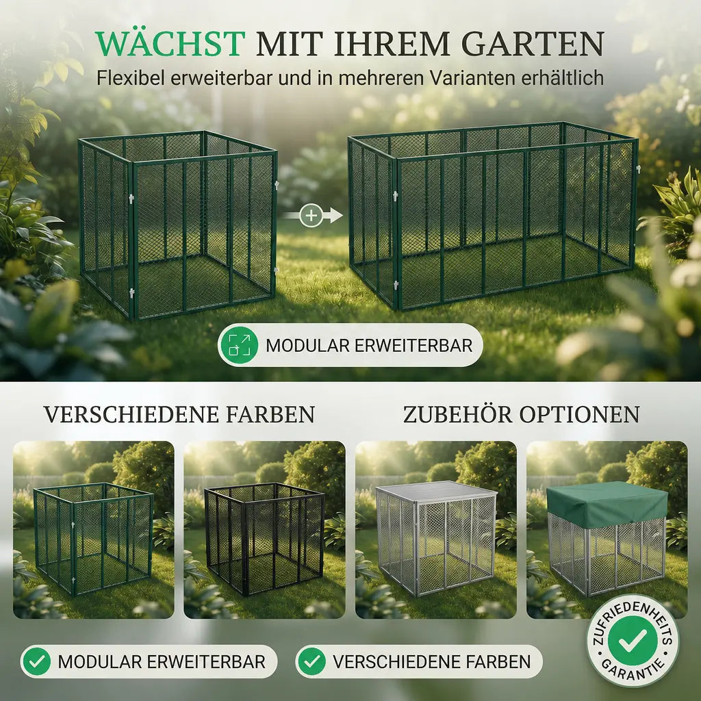 Garten Komposter Metall 750 Liter Grün