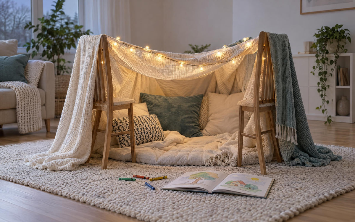 Drinnen spielen an Wintertagen: Bauen, Bewegen und Ausruhen