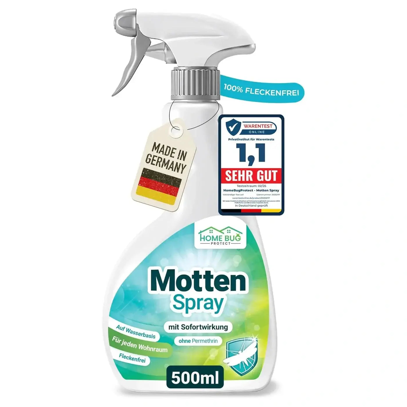 Motten Spray gegen Kleidermotten & mehr - 500ml Sprühflasche